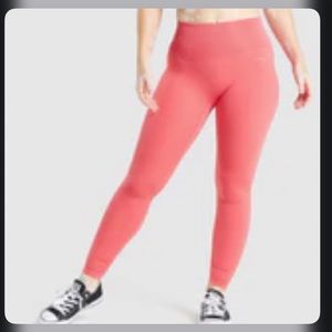 Gymshark Whitney Rib Waist Leggings - Cyber Red Size:S